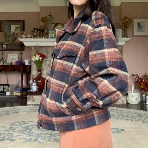 American Eagle wool blend plaid jacket - Picture 2 of 6